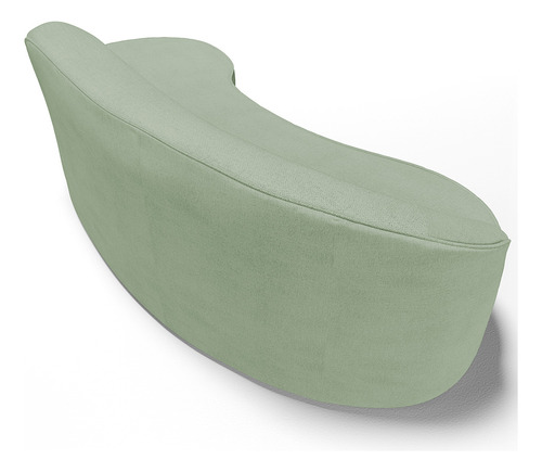 Sofá 3 Lugares Curvo Sala Firenze Dir Linho Verde 180cm D477