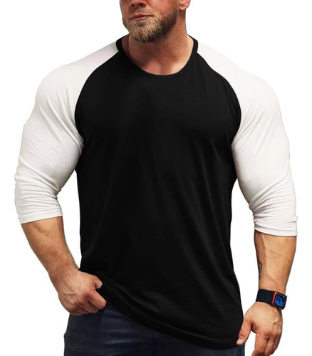 Playeras Raglán Con Corte Muscular Para Hombre Con Mangas C