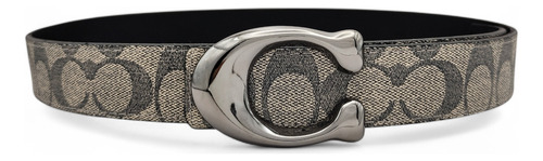 Cinturón Coach Unisex Sculpted C Imp C Color Gris Diseño De La Tela Hebilla Humo Talla S (105cm)