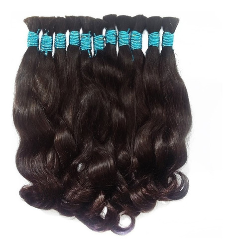 Imagem 2 de 3 de Cabelo Humano 100g. Elastico Azul 75 Cm Disponível