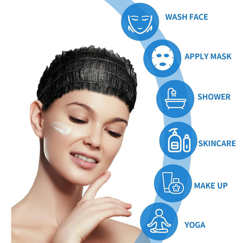 100 Ps Cintas Para La Cabeza Desechables Diademas Spa Facial