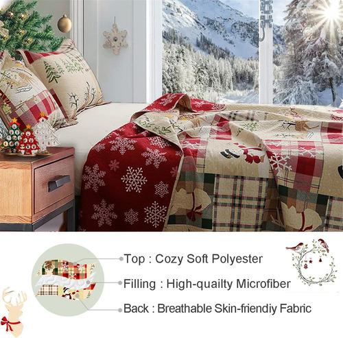 Colchas Navideñas Reversibles Green Essen Full/queen...