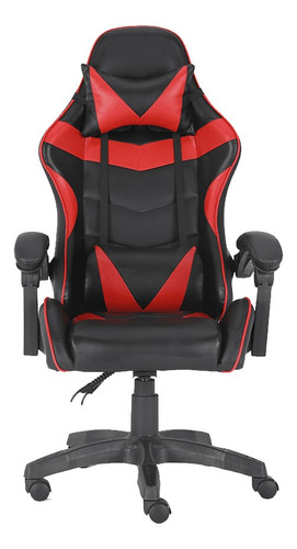 Silla Gamer Eco Cuero Apoyabrazos Reclinable 100kg Rojo