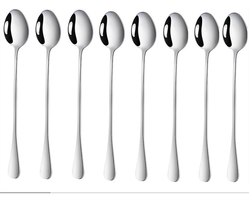 Cucharas De Mango Largo, Cuchara De Té Helado De 7.6 Pulgada