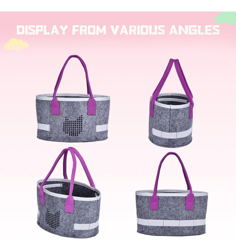 Organizador De Fieltro Portátil Bolsa De Compras De Fieltro