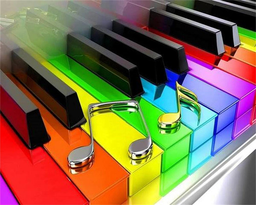 Pintura Diamante 5d Numero Piano Gran Color Nota Musical 12