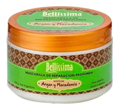 Baño De Crema Argan Y Macadamia Cabello Seco Bellissima 250