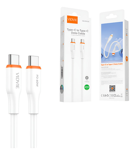 Cable Cargador Usb C A Usb Tipo C Vidvie Carga Rápida 60w