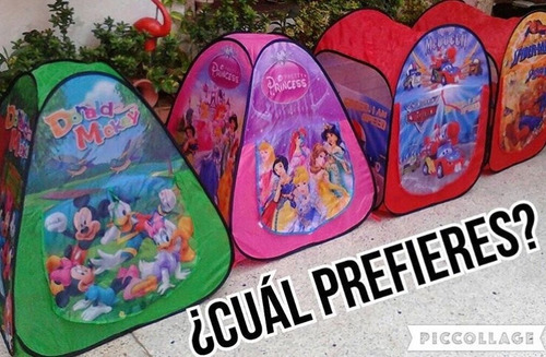Carpa Casita Niño Mickey, Spiderman, Cars Con Bolso