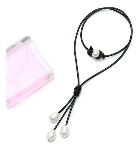 Sofybja Collar Con Colgante De 3 Perlas De Agua Dulce En Cor
