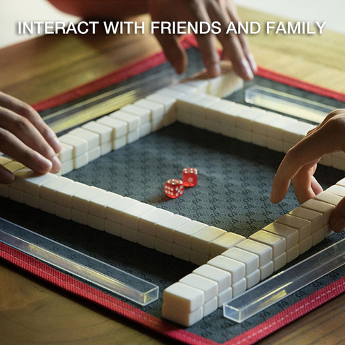 - Mini Caja De Bolsillo Portátil De Mahjong, Exquisita Piel