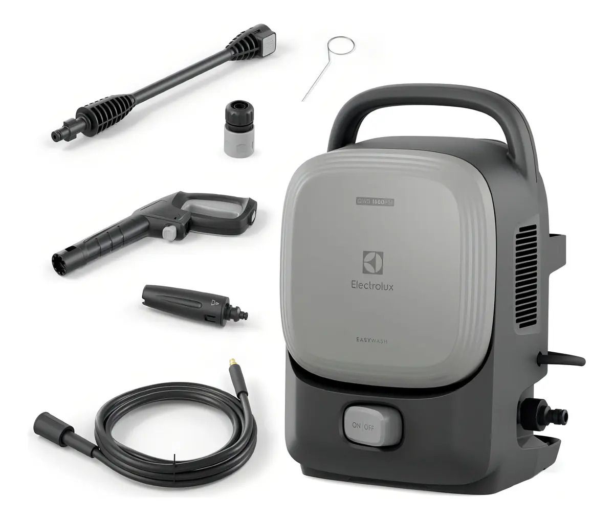 Lavadora De Alta Pressão Electrolux 1600psi 1400w De Potência Com Engate Rápido Easywash Lava Jato Lava Car Qws1600 Cinza