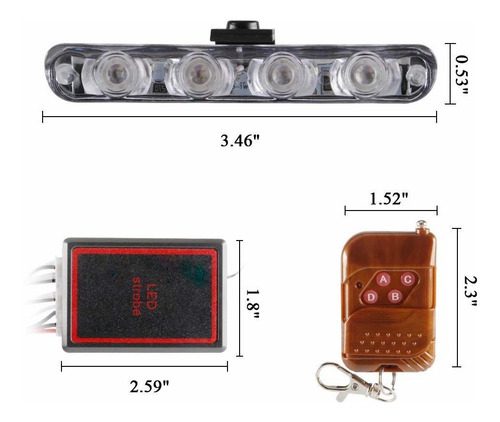 4x4 Led 4 En 1 Luz De Parrilla De Montaje En Superficie...