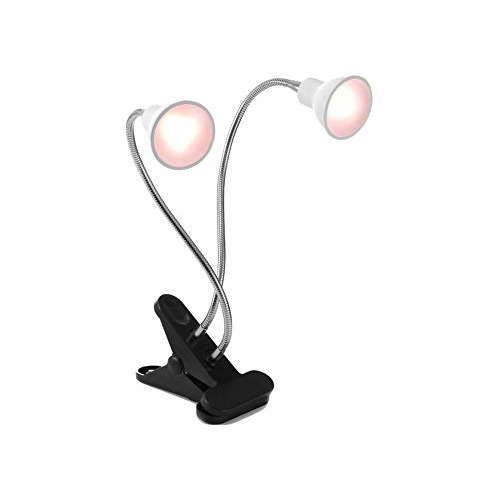 14w Led Grow Light, New Dual Head Desk Clip Lamp Warm W...