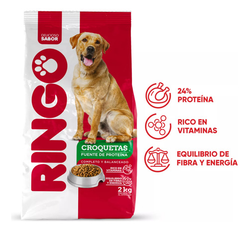 Alimento Seco Perro Ringo Original Adulto 2 Kg X 3und