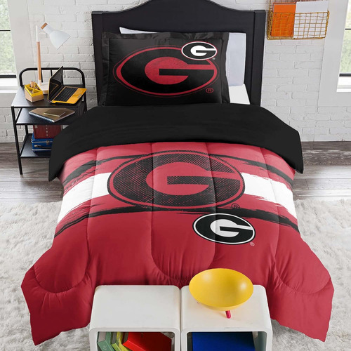 Set De Edredón Y Funda De Almohada Ncaa Georgia Bulldo...