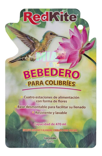 Imagen 6 de 6 de Bebedero Colibríes Rojo 470ml Alimentador De Aves