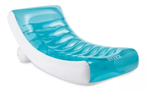 Intex Colchoneta de piscina inflable vinilo azul 310x183 cm