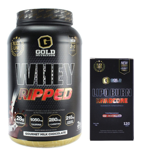 Combo Ripped Whey Proteina 2 Lbs + Lipo Burn Gold Nutrition