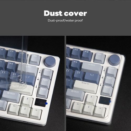 Teclado Mecânico Rk Royal Kludge M75 Azul Oceano Prateado Rá