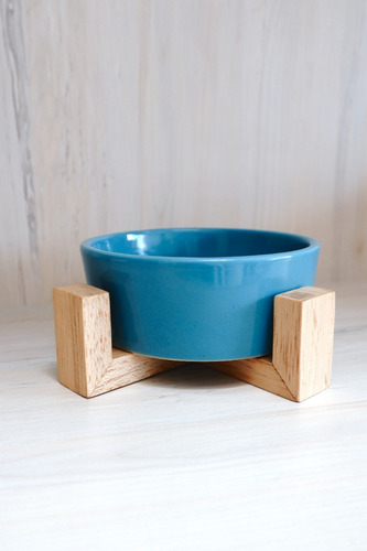 Imagen 2 de 2 de Plato Para Perro En Cerámica Azul
