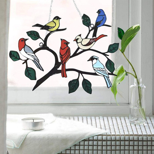 Atrapasueño Pajaro Multicolor Un Alambre Panel Ventana Pared