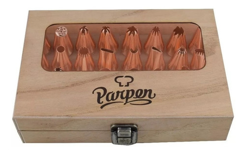 Imagen 2 de 8 de Caja Con 24 Boquillas Grandes Rose Gold Parpen