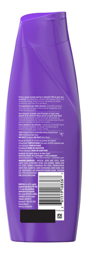 Aussie Miracle Waves Champú Sin Parabenos De Cáñamo