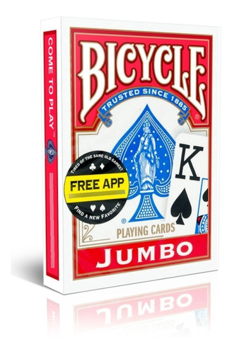  Juego De Cartas Bicycle Jumbo Index Especial Rojo