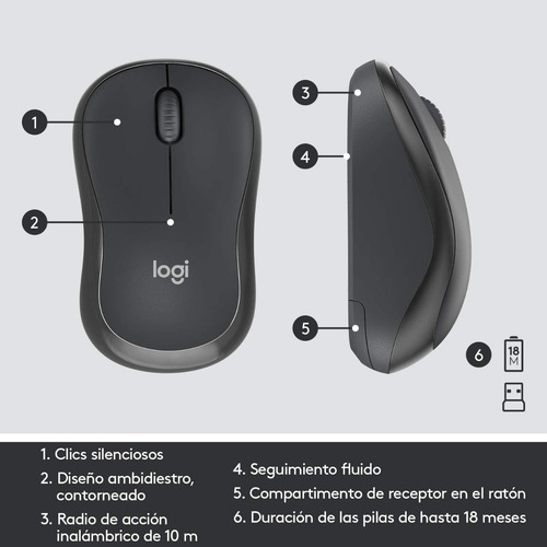 Imagen 7 de 7 de Combo Teclado Mouse Inalámbrico Logitech Mk295 Español