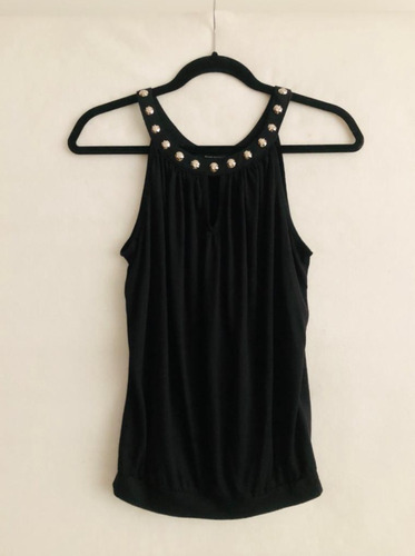 Club Monaco Blusa Negra Con Estoperoles Original