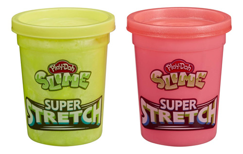 Play Doh, Slime Súper Stretch, 2 Pack, Amarillo/rosa