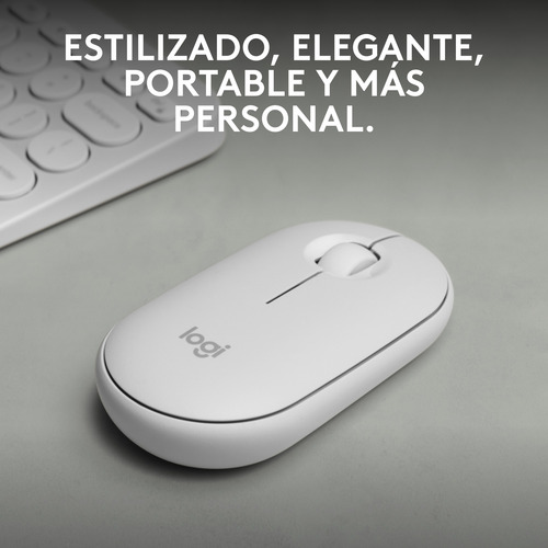 Logitech Pebble Mouse 2 M350s Inalámbrico Bluetooth, Blanco
