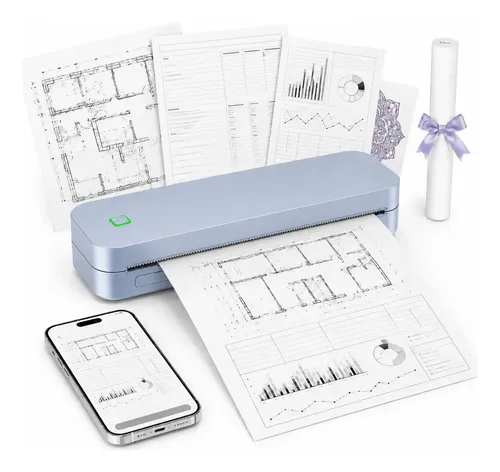 Impressora Portátil A4 Térmica Ablemark U210, Bluetooth e USB, Sem Tinta, Largura de Impressão de até 216 mm, 8,5 Polegadas, para Documentos, Textos e Tabelas em Papel Térmico e De