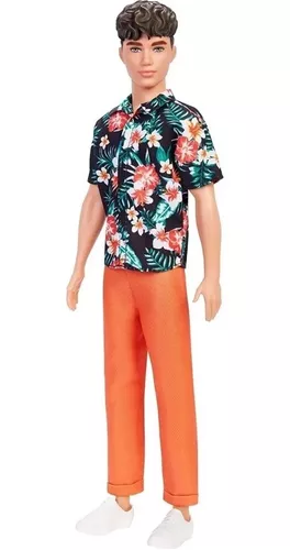 Boneco Ken Fashionista 184 Camisa Florida - Original Mattel