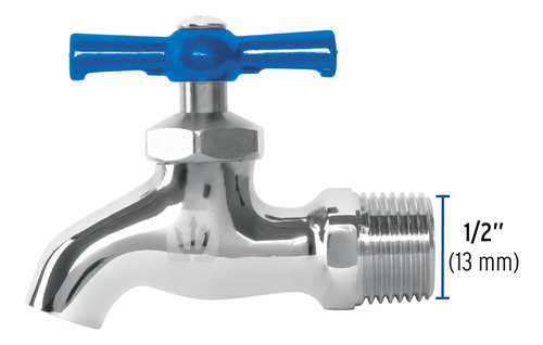 Llave De Nariz De Latón Cromado, 135 G, Entrada 1/2 , Foset