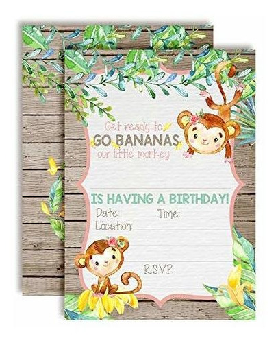 Go Bananas Our Little Monkey - Invitaciones De Fiesta De Cum