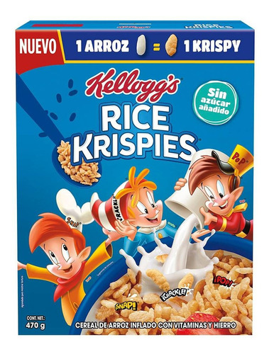 Imagen 1 de 4 de Cereal Kellogg's Rice Krispies Sin Azúcar Añadido 470g