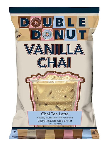 Double Donut Vanilla Chai Tea Latte Powder Mix, Instant Flav