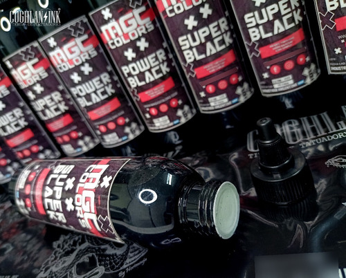 Imagen 4 de 7 de Tinta Tattoo Magic Colors Power Black X 6oz Tatuajes Tatuar