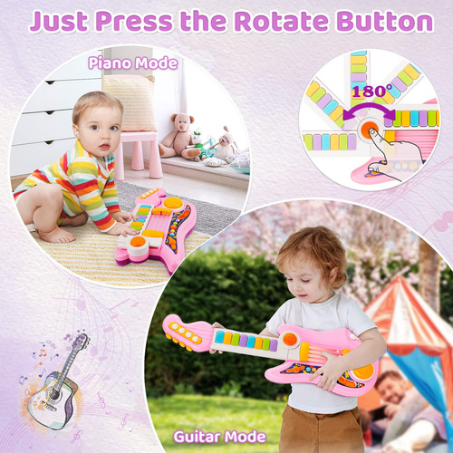 Instrumento Musical Twfric Kids, Guitarra Eléctrica 2 En 1,