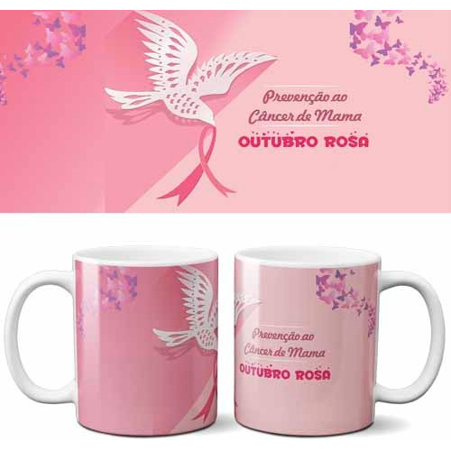 Pack 50 Estampas Artes Canecas Outubro Rosa Canecas Mockups