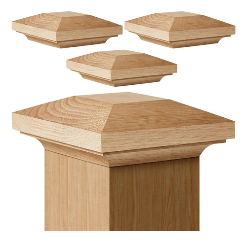 4 Piezas De Madera Newel Post Red Oak Newel Cap Newel Cap Ne