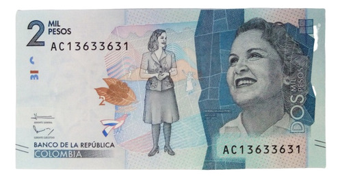 Billete 2000 Pesos Serial Radar Ac13633631 19/ago/2015 Unc