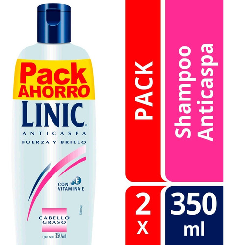  Pack 2 Shampoo Linic Anticaspa Cabello Graso 350 Ml C/u