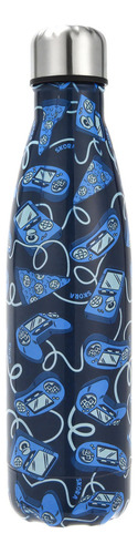 Botella Rosca 500 Ml Deportiva Estampada Color Azul