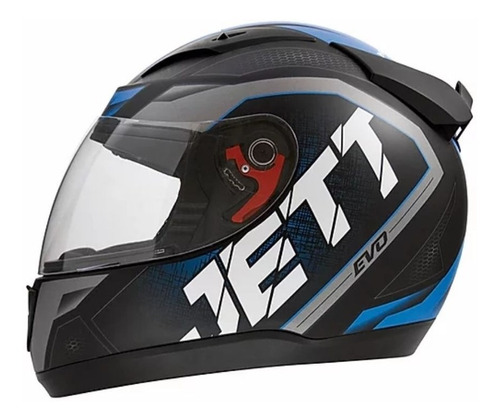 Capacete Moto Fechado Jett Evo Line Tam.60 Azul Fosco