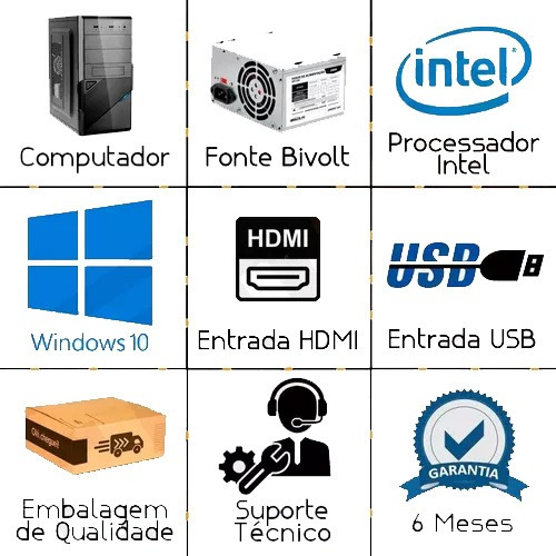Computador Pc Intel Core I5 9° Ger. Ssd 480gb Ddr4 16gb Ram