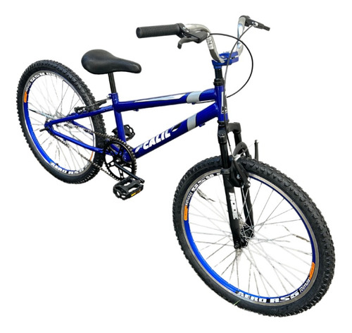 Bicicleta Aro 24 Infantil Calil Bike Menino Aero Suspensão Cor Azul Tamanho do quadro Único