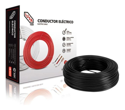 Cable Iusa 1 Polo Calibre 12 Thhw-ls Rollo 100m Negro